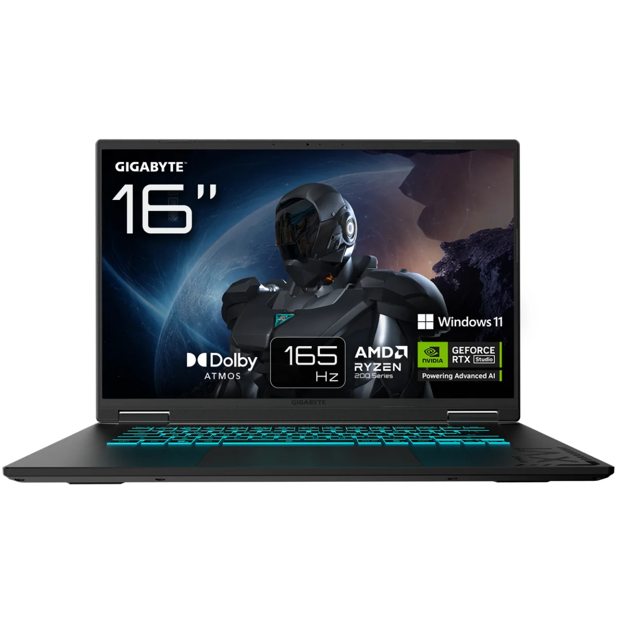 GIGABYTE GAMING A16 3VHK3DE894SH laptop AMD Ryzen™ 7 260 40,6 cm (16) WUXGA 16 GB DDR5-SDRAM 1 TB SSD NVIDIA GeForce RTX 5060 Wi-Fi 6E (802.11ax) Windows 11 Home Sort