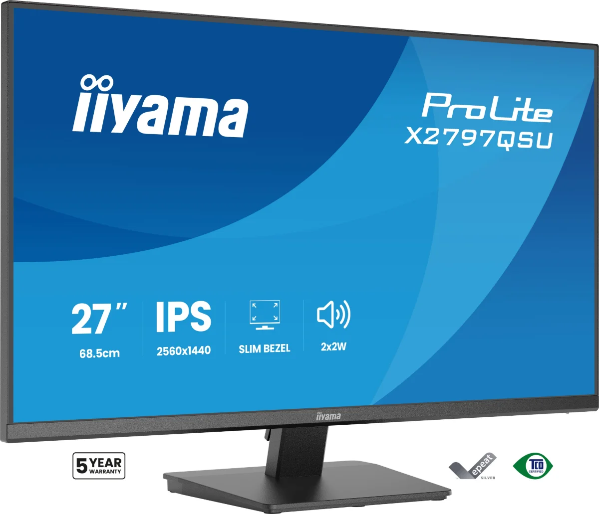iiyama ProLite X2797QSU-B1 27 IPS 2560 x 1440 (2K) HDMI DisplayPort 75Hz