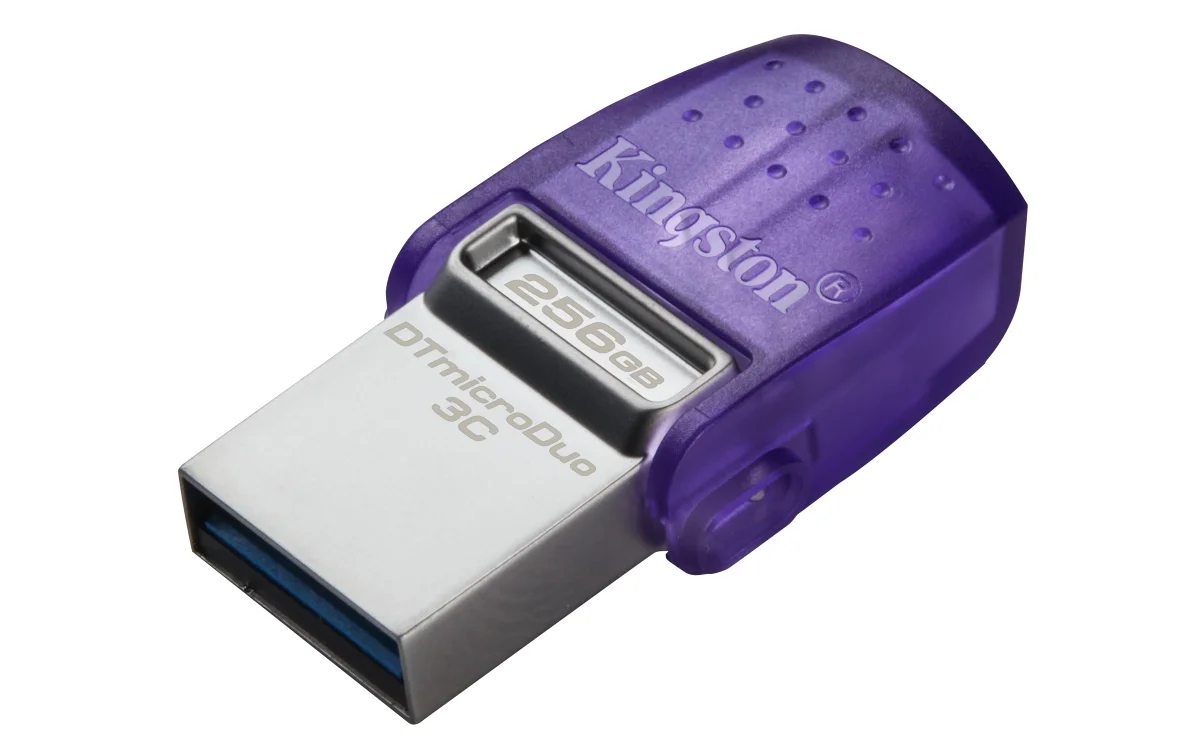 Kingston DataTraveler microDuo 3C 256GB USB 3.2 Gen 1 / USB-C USB stick Lilla Sølv