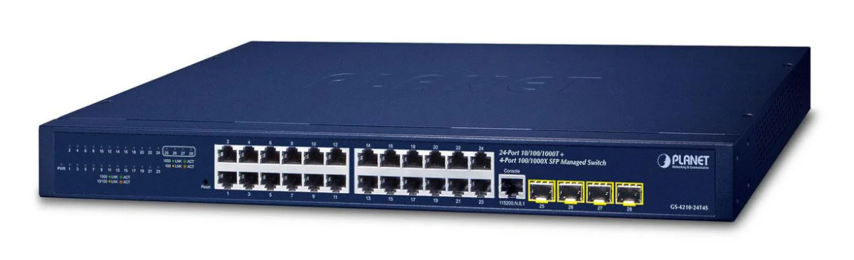 PLANET GS-4210-24T4S Switch 28-porte Gigabit Ethernet