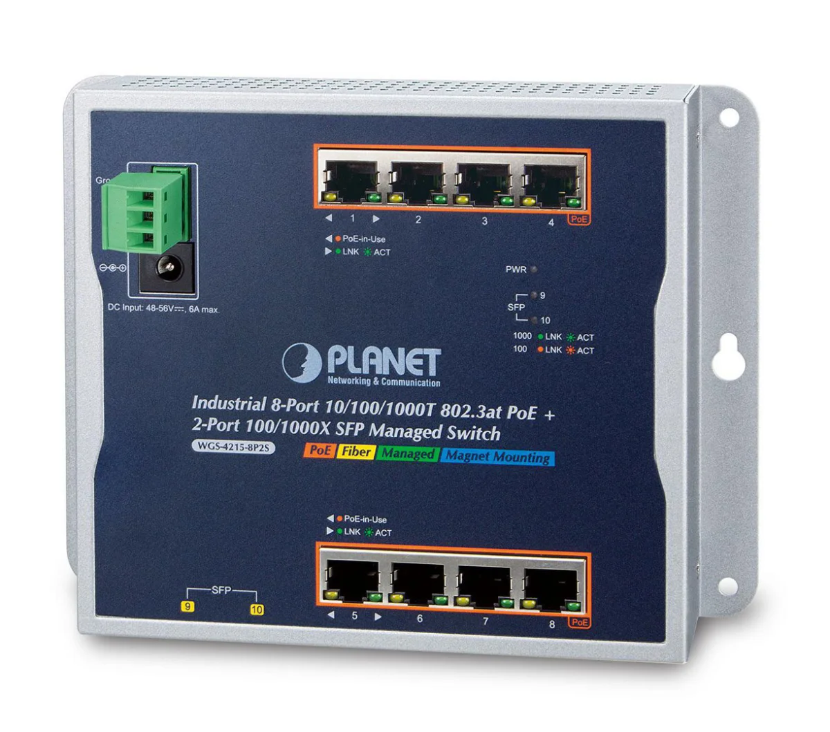 PLANET WGS-4215-8P2S Switch 8-porte Gigabit PoE+