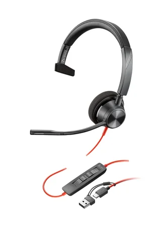 HP Poly Blackwire 3310 Kablet Høretelefoner Sort