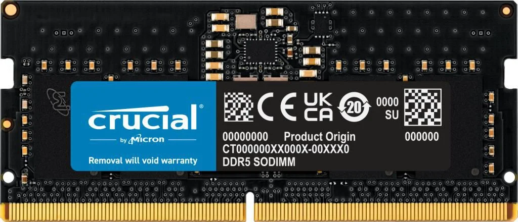 Crucial DDR5 SDRAM 8GB CL46 On-die ECC SO DIMM 262-PIN