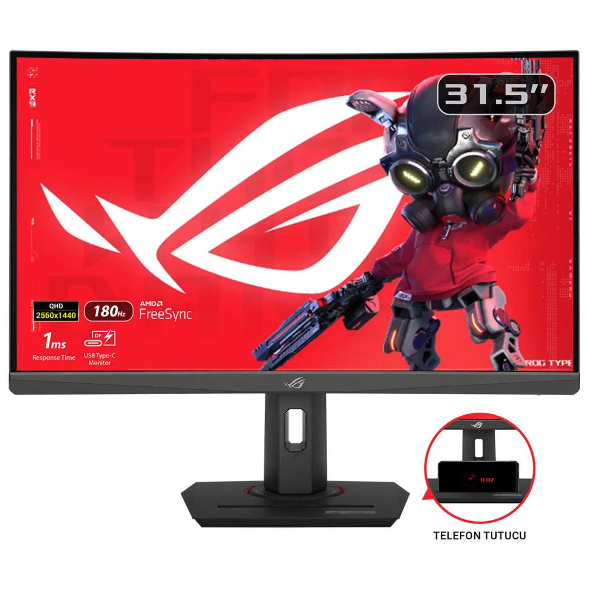 ASUS ROG Strix XG32WCS 32 Rapid VA 2560 x 1440 (2K) HDMI DisplayPort USB-C 180Hz
