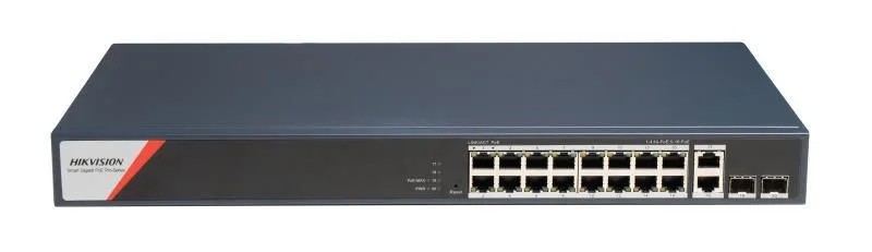 Hikvision DS-3E1520HP-SI-16P2T2F netværksswitch Administreret Gigabit Ethernet (10/100/1000) Strøm over Ethernet (PoE)