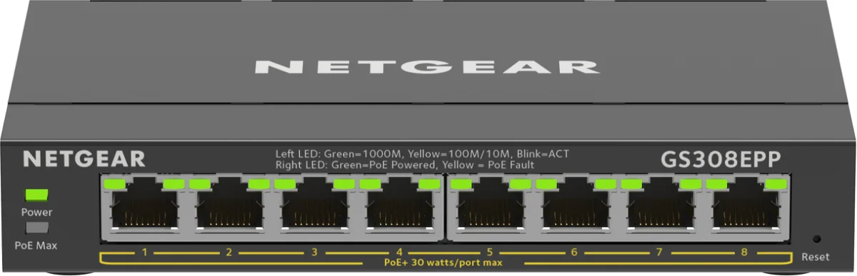 NETGEAR GS308EPP Switch 8-porte Gigabit PoE+
