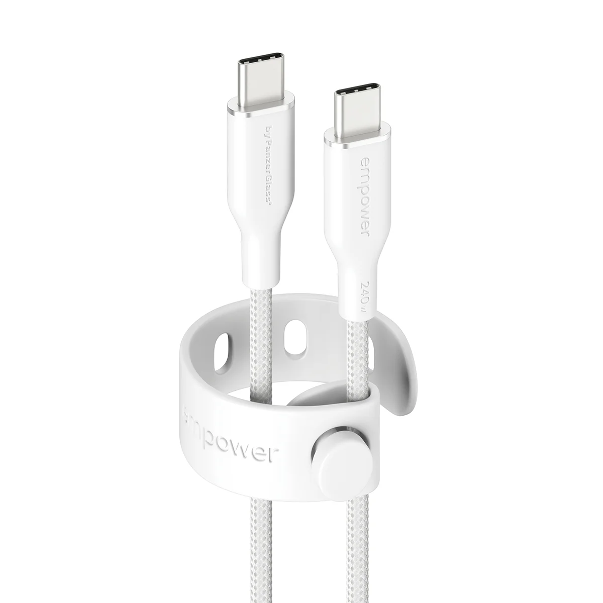 empower by PanzerGlass Racing USB-C to USB-C 1.2m hvid