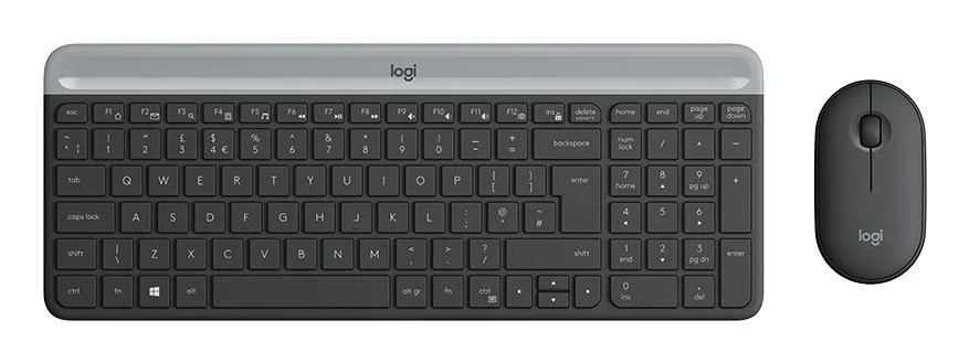 Logitech Slim Wireless Combo MK470 Sæt med mus og tastatur Trådløs Tysk