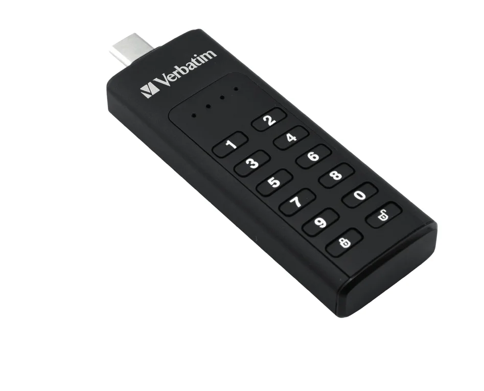 Verbatim Keypad Secure 32GB USB-C 3.1 Sort