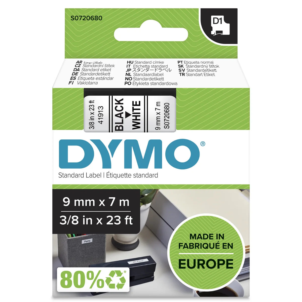 DYMO D1 Mærkattape (0,9 cm x 7 m) 1kassette(r) S0720680