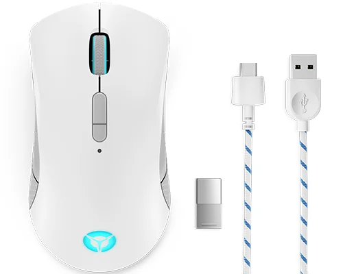 Lenovo Legion M600 Gaming Mouse Optisk Trådløs Kablet Grå Hvid