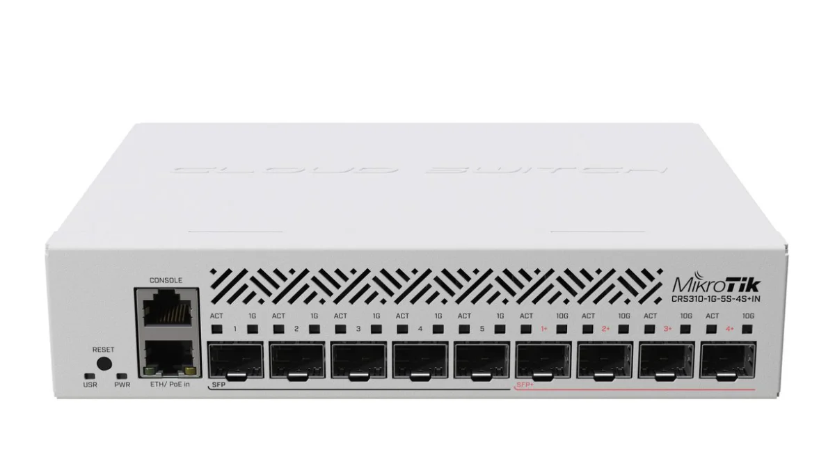 MikroTik CRS310-1G-5S-4S IN Switch 10-porte 10 Gigabit PoE+