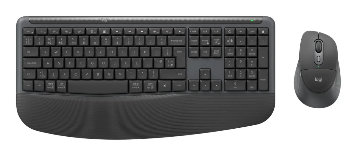 Logitech Signature Comfort Plus Combo MK880 Sæt med mus og tastatur Trådløs Nordisk Grafit