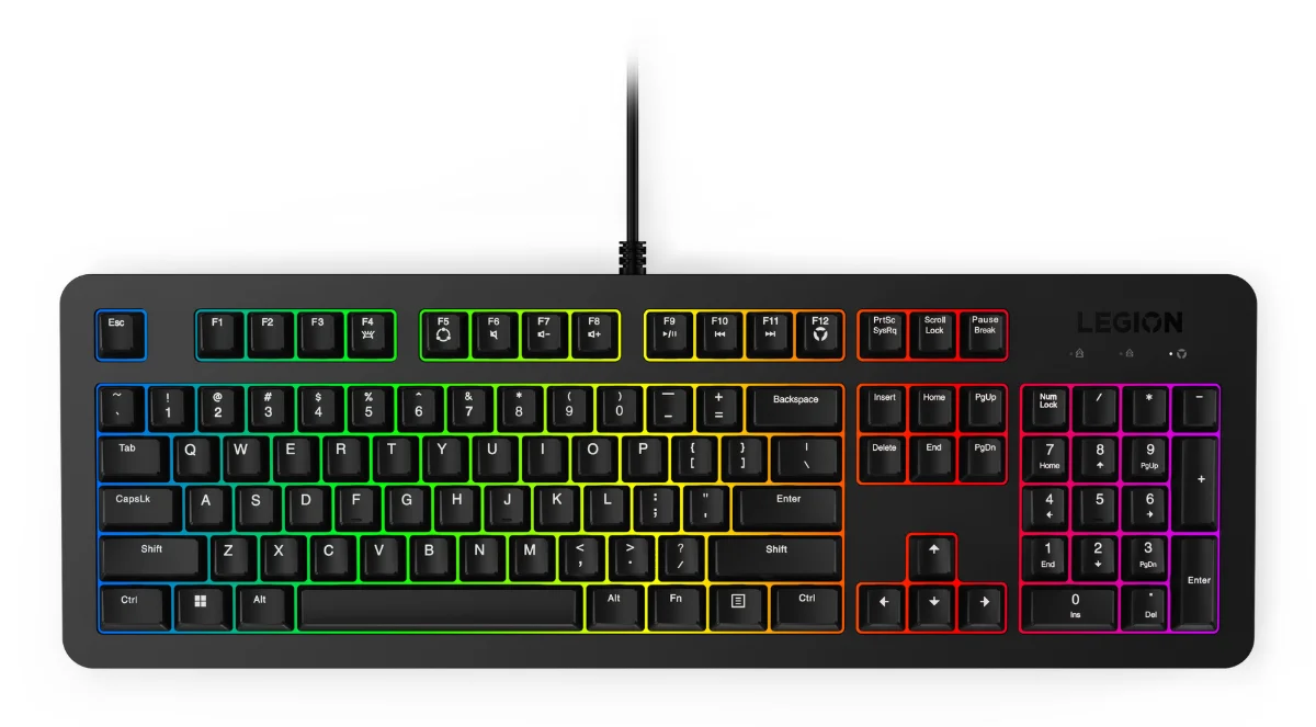 Lenovo Legion K310 RGB Tastatur Membran 5 zone RGB Kablet Amk. engelsk