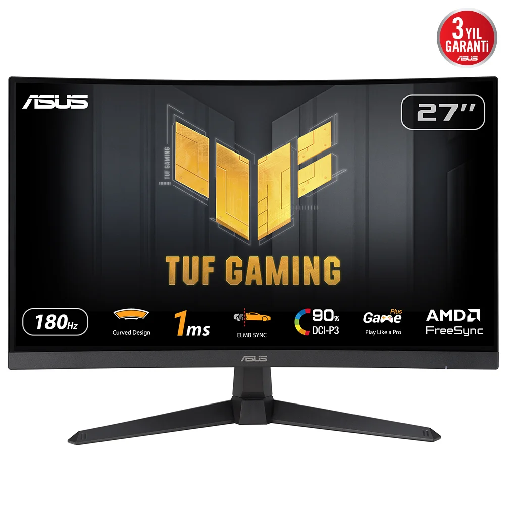ASUS TUF Gaming VG27VQ3B 27 Rapid VA 1920 x 1080 (Full HD) DVI HDMI DisplayPort 180Hz