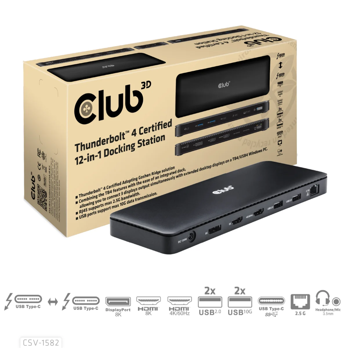 Club 3D CSV-1582 12-in-1 Thunderbolt 4 Dockingstation