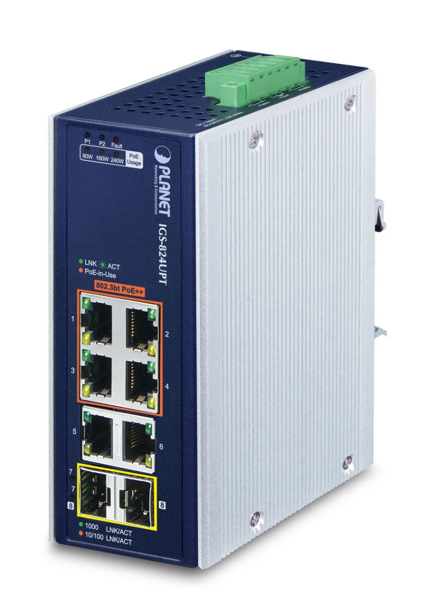 PLANET IP30 Industrial 4-Port 6-porte Gigabit Ethernet