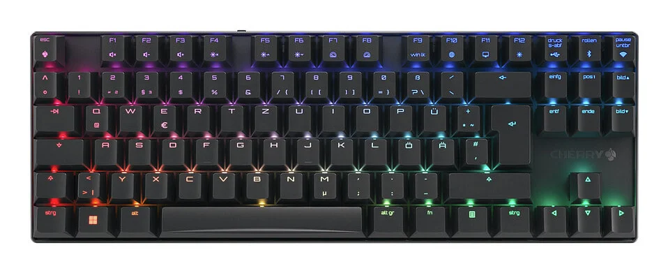 CHERRY MX 8.2 Tastatur Mekanisk RGB/16 millioner farver Trådløs Kablet Tysk