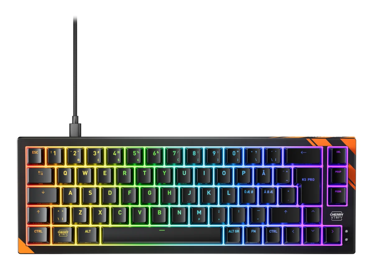 CHERRY K5 PRO TMR COMPACT Tastatur Mekanisk RGB Kablet Nordisk