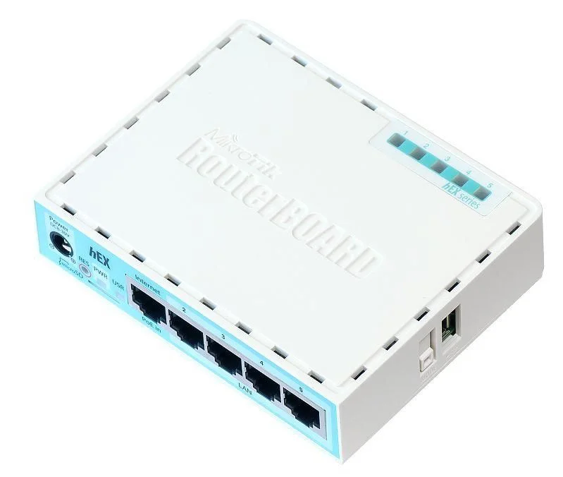 MikroTik RouterBOARD hEX RB750Gr3 Router 4-port switch Kabling