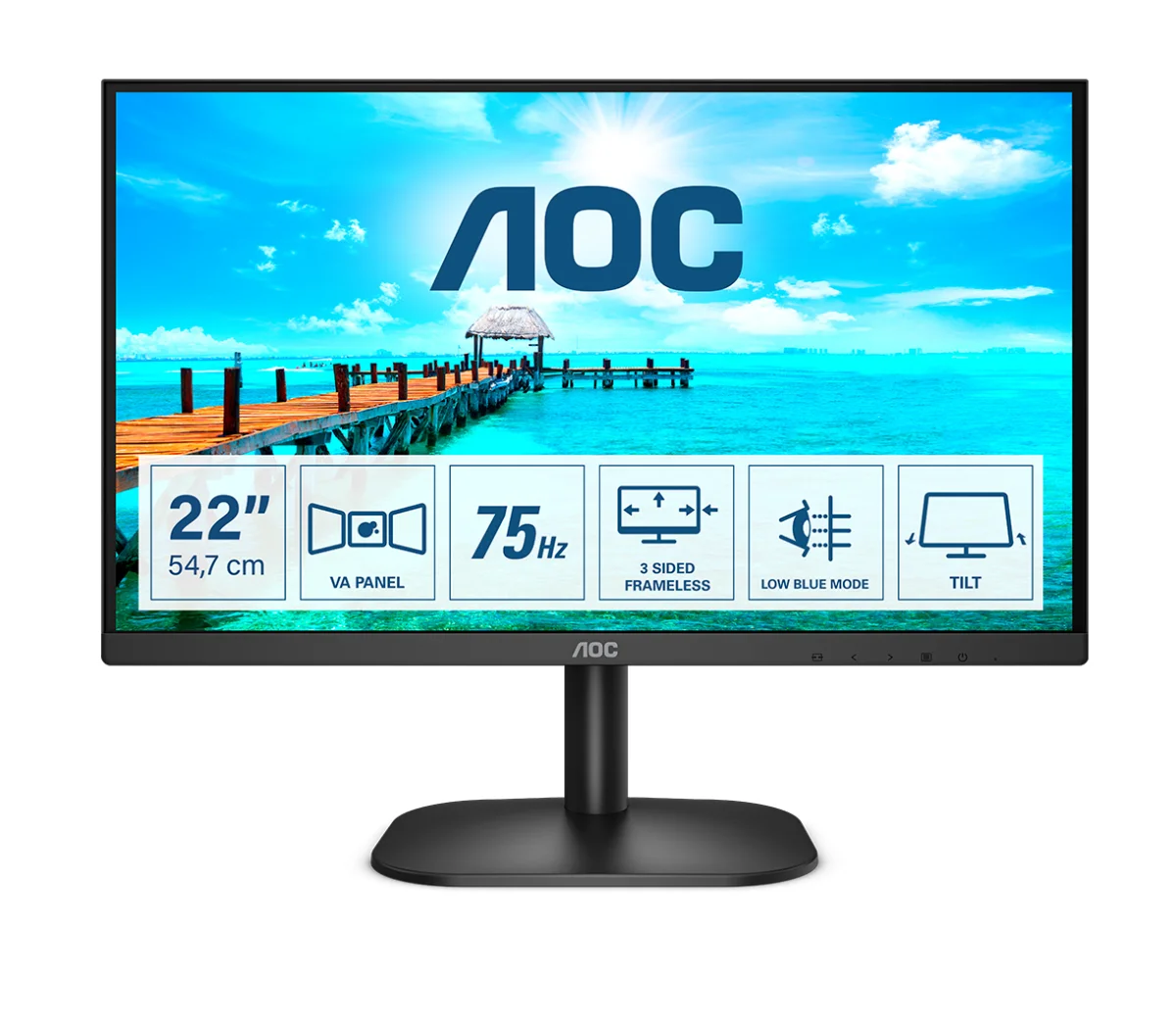 AOC 22B2H/EU 22 1920 x 1080 VGA (HD-15) HDMI 75Hz