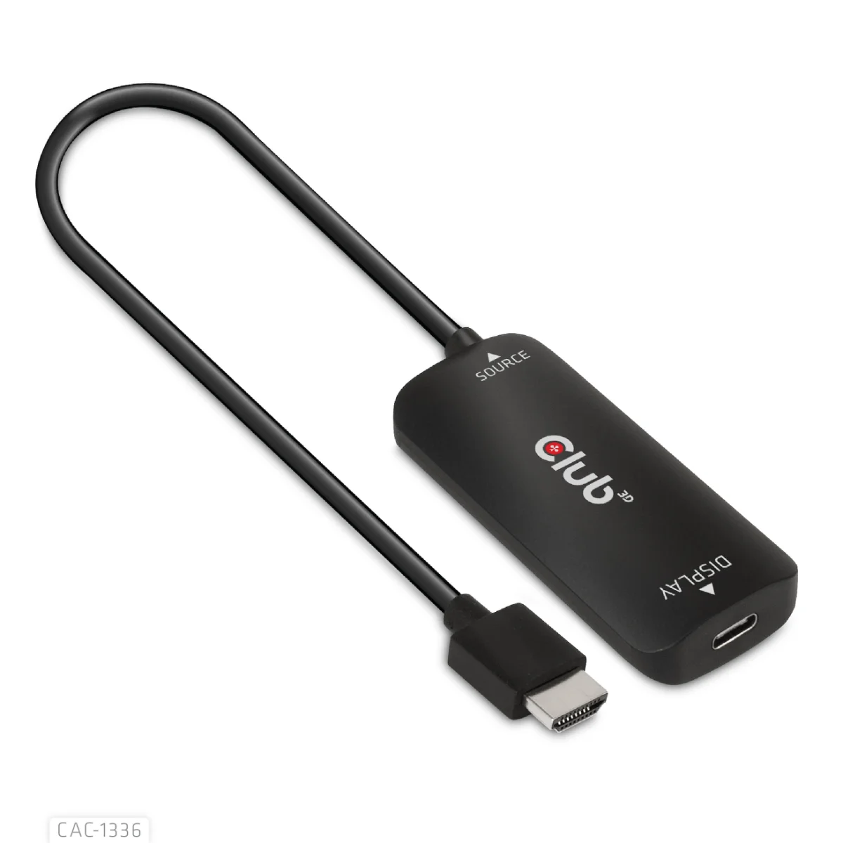 Club 3D CAC-1336 HDMI til USB-C aktiv Videoadapter med USB kabel Sort