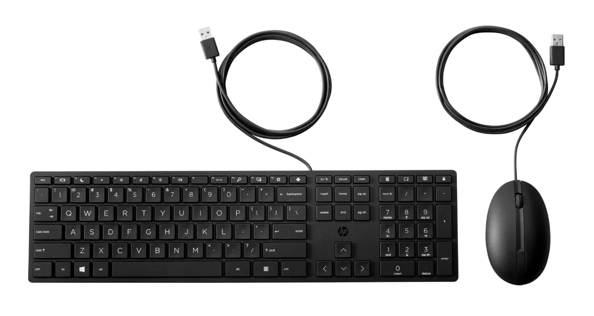 HP Desktop 320MK Sæt med mus og tastatur Pressestempel Kablet Internationalt engelsk