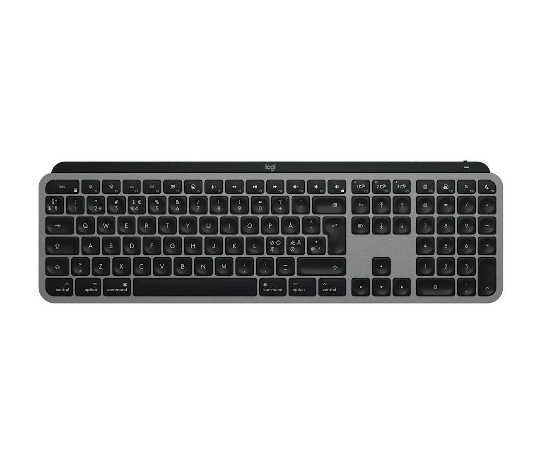 Logitech Master Series MX Keys S for Mac Tastatur Membran / saks Ja Trådløs Nordisk (dansk/finsk/norsk/svensk)