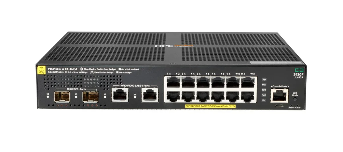 HPE Aruba 2930F 12G 2G/2SFP Switch 12-porte Gigabit PoE+