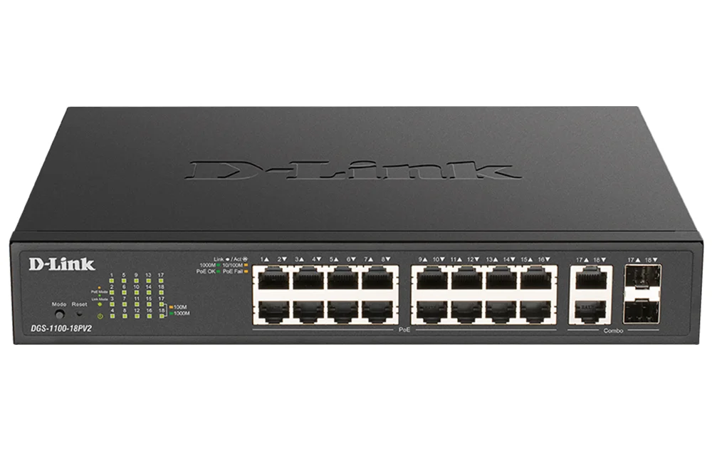 D-Link DGS 1100-18PV2 Switch 18-porte Gigabit Ethernet PoE+